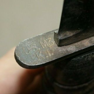 WW2 USM3 KINFOLKS FIGHTING KNIFE W/SHEATH - MARKED U.  S.  M3 K.  I. 11