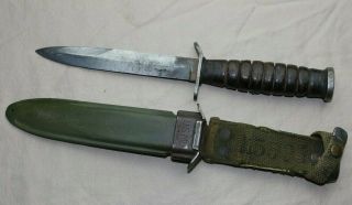 Ww2 Usm3 Kinfolks Fighting Knife W/sheath - Marked U.  S.  M3 K.  I.