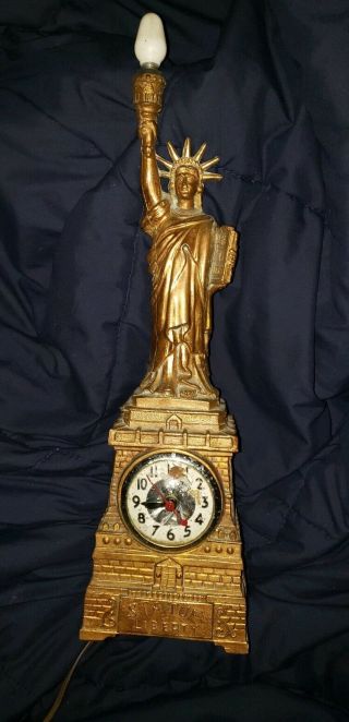 United Clock Company - Statue Of Liberty Electric Mantel Clock W/ Light