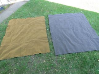 Vintage U.  S.  Army Military Wool Blend Green Blanket 65” X 81”
