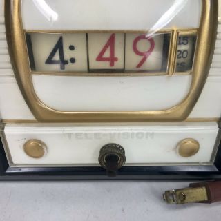 Vintage TELE - VISION Numechron Tymeter Clock w/ Rotating Numbers TV Model - 4