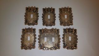 Vintage Solid Brass Triple Switch Plate Covers