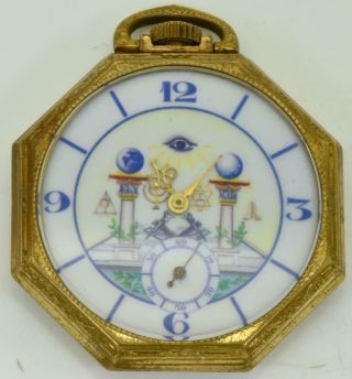 Rare Antique Longines Masonic Pocket Watch For Us Market C1920 