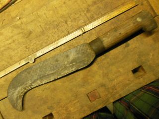 Vintage 15 1/2 " Blacksmith Made Bill Hook Old Farm Brush Tool Forged From A File