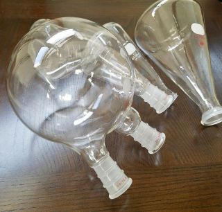 Pyrex,  Ace Glass & H.  S.  Martin Usa Glass Chemistry Laboratory Flask Apothecary