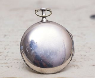 SUN & MOON / DAY & NIGHT / Pair Case English VERGE FUSEE Antique Pocket Watch 6