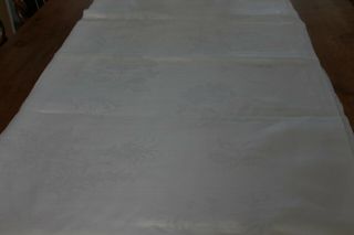 Vintage Linen Damask Long Length (table Cloth) 136 X 84 Inch
