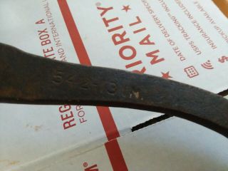 Vintage Iron Ice Block Tong Log Grabber Hinged Accordian Hay Tool Primitive Hook 4