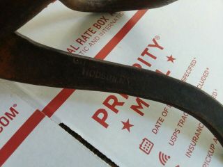 Vintage Iron Ice Block Tong Log Grabber Hinged Accordian Hay Tool Primitive Hook 8