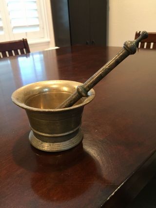 Vintage Brass Mortar And Pestle - Heavy And Well