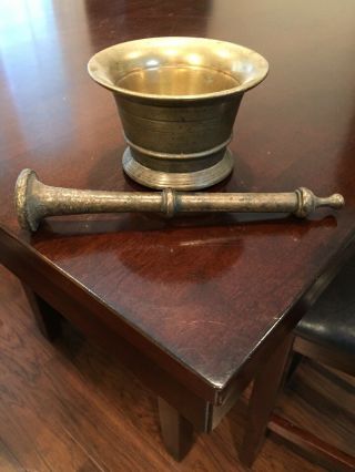 Vintage Brass Mortar and Pestle - Heavy and Well 2
