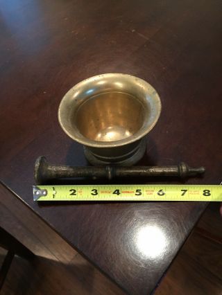 Vintage Brass Mortar and Pestle - Heavy and Well 5