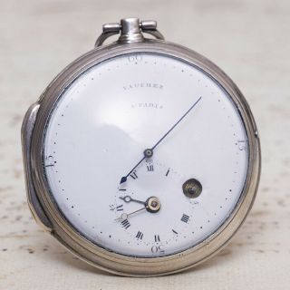 Centre Seconds Verge Fusee Antique Pocket Watch By Vauchez A Paris