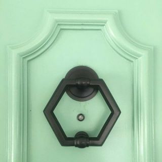 Hexagon Door Knocker - Solid Brass - Model Contemporary Oil Rubbed 2