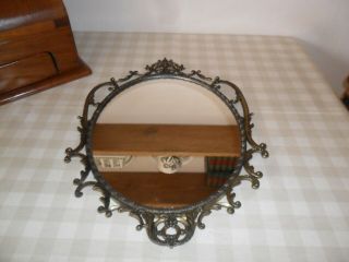 Vintage Italian Ornate Metal Gilt Edge Mirror