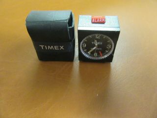 Vintage Timex Mini - Alarm Travel Clock With Case