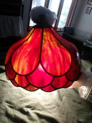 Antique Leaded Slag Glass Lamp Shade
