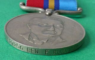 RHODESIAN GSM GENERAL SERVICE MEDAL RIFLEMAN RFN RUZVIDZO of RHODESIA,  RIBBON 2