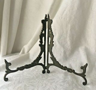 RARE Antique Arts & Crafts METAL PICTURE STAND Craftsman,  Mission style decor 3