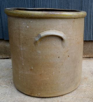 Antique Primitive 2 Gallon Salt Glaze Stoneware Crock 5
