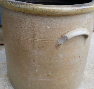 Antique Primitive 2 Gallon Salt Glaze Stoneware Crock 6