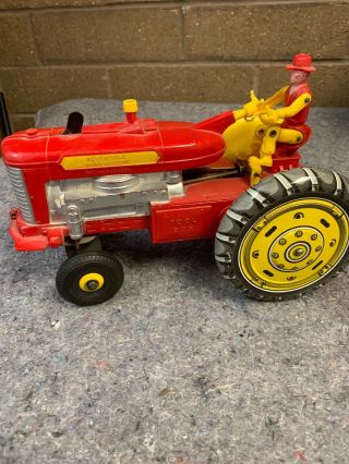 Vintage Louis Marx Tin Farm Tractor With Driver
