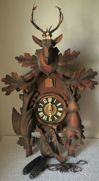 German Cuckoo Clock Black Forest Vintage West Germany 410