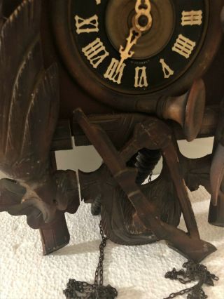 German Cuckoo Clock Black Forest Vintage West Germany 410 4