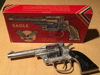 Vintage Hubley Eagle Cap Gun And Unfired Mib - Boxed