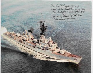 Uss Claude V.  Rickets Ddg - 5 Signed Color Photo Size 8 X 10 Inches (nnn)