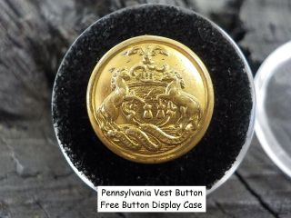Old Rare Vintage Relic Pennsylvania Button Button Case