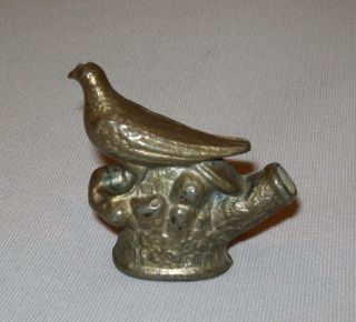 Old Antique Vtg Ca 1900s Cast Metal Figural Bird Warbler Water Whistle