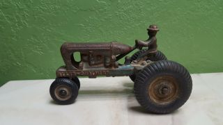 Arcade Antique Toy Allis Chalmers Cast Iron Tractor Has Driver Look Old Prewar