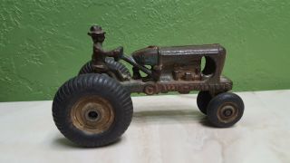 Arcade antique toy Allis Chalmers cast iron tractor has driver look old prewar 4