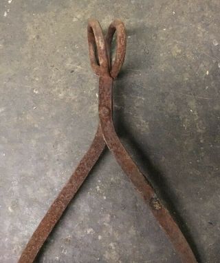 Vintage Farm Primitive Antique Hay Bale / Ice Block Tongs Hook Grabber 3