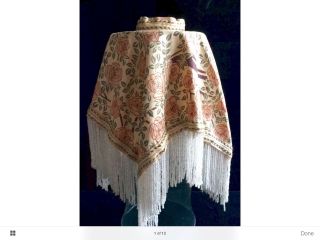 Vintage Victorian Glass Beaded Fringed Fabric Hurricane Lamp Cover Shade Antique