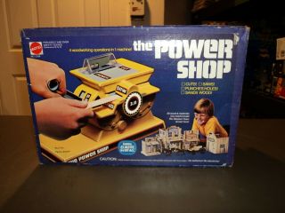 Vintage 1978 “the Power Shop” Mattel Woodworking Toy 2359 W/ Wood Rare