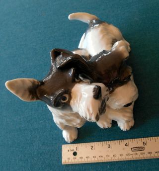 Porcelain Figurine: Early 20th Century Hand Painted Scotch Terrier SCOTTY DOGS 4