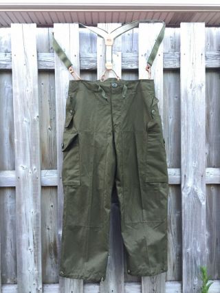Og107 Canadian Army Windproof Trousers Combat Pants Medium Short With Suspenders