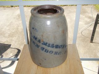 Antique Jas Hamilton Wax Seal Jar Crock Stoneware Greensboro Pa