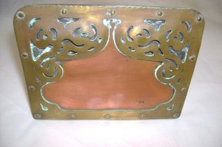 Arts & Crafts Mission Single Brass & Copper Bookend - - Unsigned