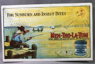 Drug Mentholatum Mosquitos Fishing Pharmacy Postcard Antique