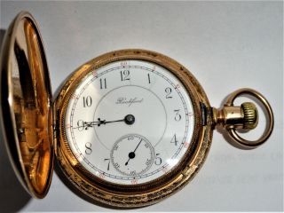1891 Rockford Watch Co.  16s Grade 100 Pocket Watch Two Tone Movement Full Hunter