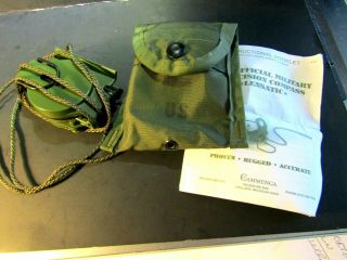Vintage Lensatic Official Military Compass Us Military Pouch & Instructions