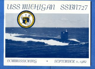 Submarine Uss Michigan Ssbn 727 Commissioning Navy Ceremony Program