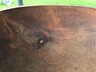 Vintage Extra Large Handcrafted Turned Wood Wooden Bowl Primatives 3