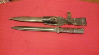 Wwii German Mauser K98 Cul 1944 Bayonet Scabbard & Frog Matching Number