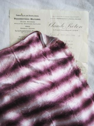 Fantastic Antique Vintage French Fabric Wine Ombre Stripe Furry Millinery Hat