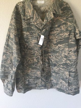 Usaf Military Abu Tiger Stripe Camo Shirt Coat Mens Size 44 Long With Tags