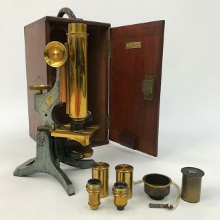 Watson & Sons Antique Microscope Complete With Wooden Carry Case Th06000192